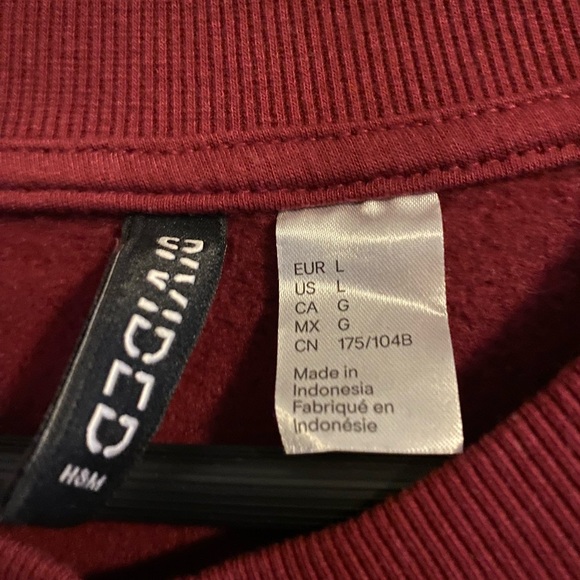 NEVER WORN! H&M Burgundy Sweatshirt NEVER WORN - Picture 2 of 3